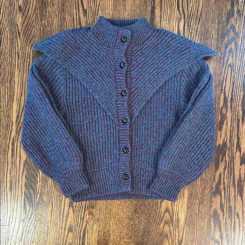 Vintage Purple Button-Up Cardigan